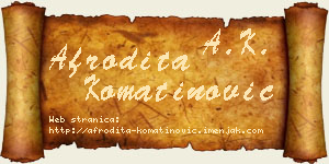 Afrodita Komatinović vizit kartica